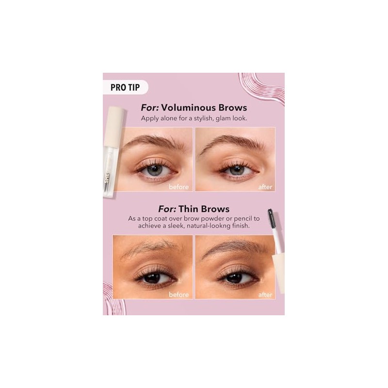 SHEGLAM Fijador de Cejas de Larga Duración - Gel Transparente