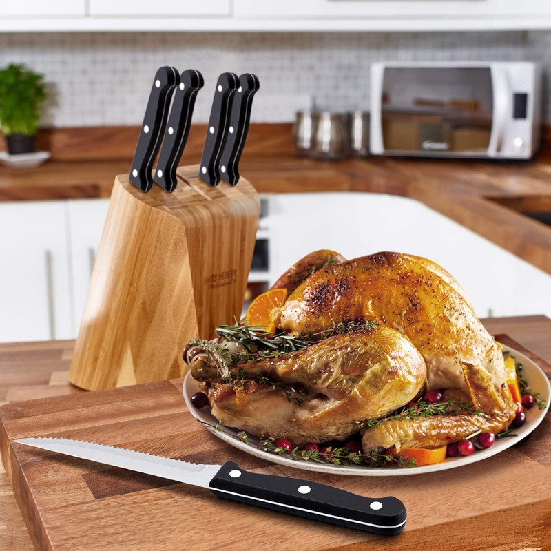 LIANYU 72-Piece Silverware Set with Steak Knives, Stainless Steel Flatware