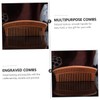 TOVINANNA 4pcs Portable Retro Wood Combs Wide Tooth Detangling Static
