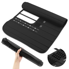 Bathroom Sink Cover For Counter Space Makeup,Sink Toppers Foldable Sink Cover,Silicone Beauty Makeup Brush Cleaning Mat,for Beauty Tools, Bathroom Sink Organizer Countertop(Black)