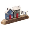 Nautical Rustic Wooden Coastal Village Beach House Ornament - Blue