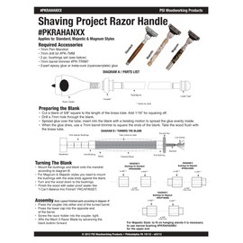Penn State Industries PKRAHAN Mach3™ Compatible Razor Handle Kit Woodturning Project (5, Chrome)