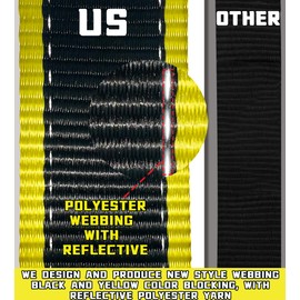 KJE Heavy Duty Car Trailer Tie Down Straps with Reflective - (4) 2" x 10' Ratchet Straps with Snap Hooks, (4) Axle Straps 2" x 36'' - 10,000lbs Break Strength - Use for Car, Truck, UTV Transport