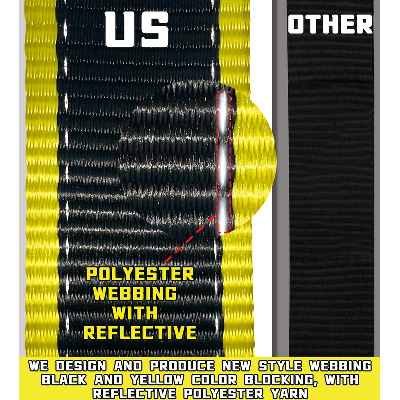 KJE Heavy Duty Car Trailer Tie Down Straps with Reflective