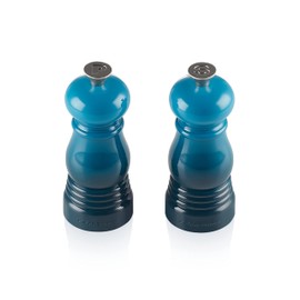 Le Creuset Set 2 Mini Macina Sale e Pepe, Plastica ABS, Rispettivamente 5 x 5 x 12.1 cm, Macina in Ceramica, Deep Teal, 96002500642000