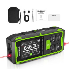 Huepar Bilateral Laser Distance Measuring Tool, 656FT/200M Digital Laser Room Measure Devices with LCD Display, Rechargeable Dual Metro Laser Measurement Tool with with Angle Sensor, Magnetic Back
