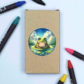Azeeda 'Frog On Lily Pad' Coloured Crayon Set (CY00035883)