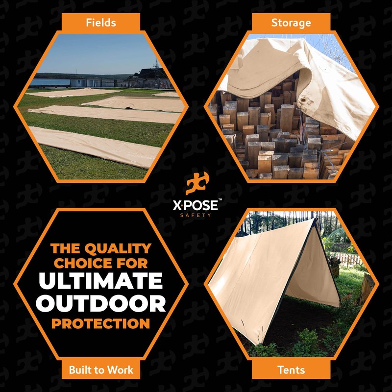 Heavy Duty Tan Poly Tarp 6' X 30' - Multipurpose