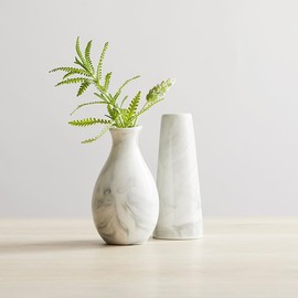 Bud VASE, Ceramic, JUG, White Marble