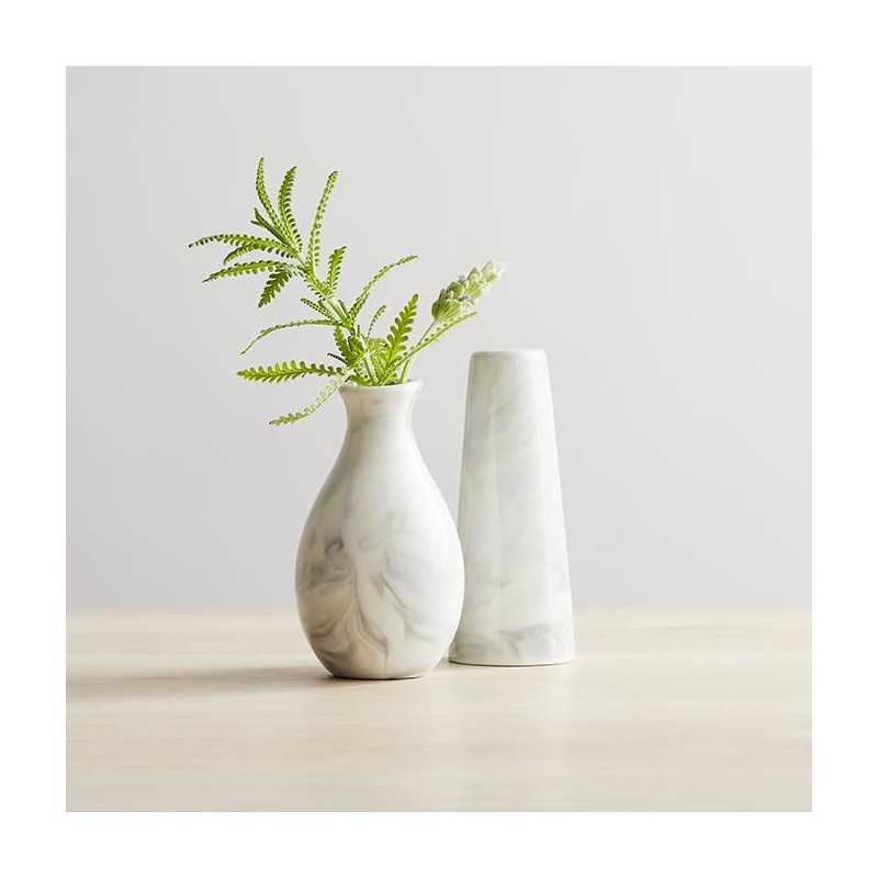Bud VASE, Ceramic, JUG, White Marble