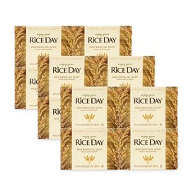 Rice Day Yoon Soap (3 packs of 4x100g) for Beauty, Bath & Face Cleansing Facial Cleansing