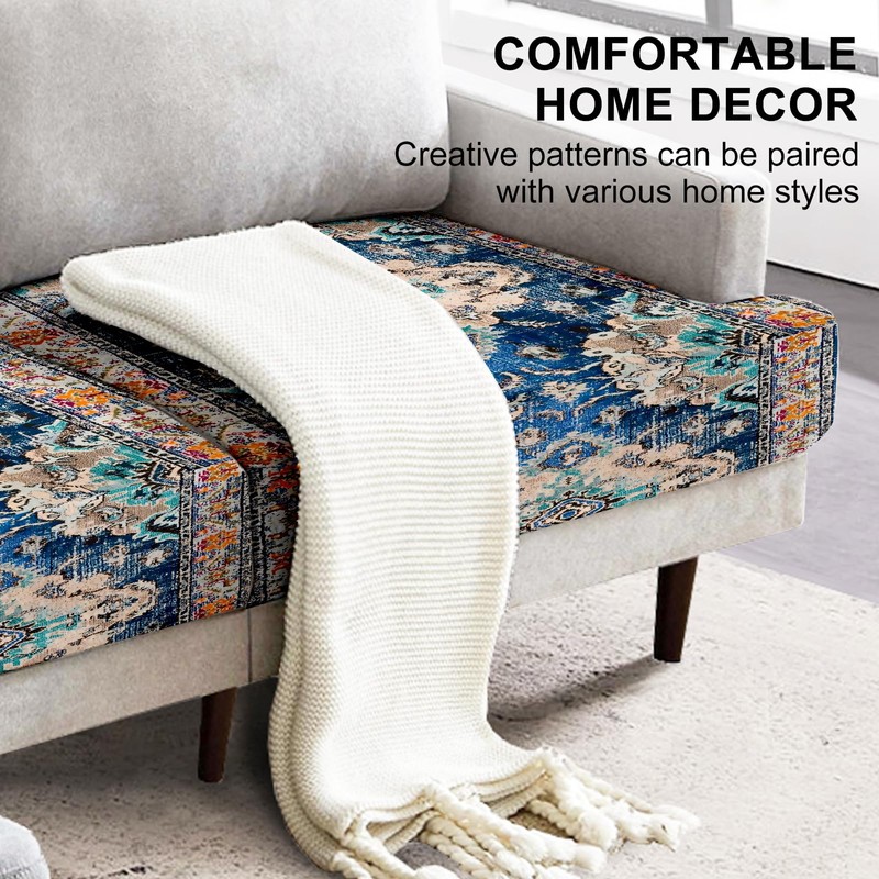 SZXYCZL 1PCS Boho Printed Sofa Cushion Covers, Cute Carpet Pattern