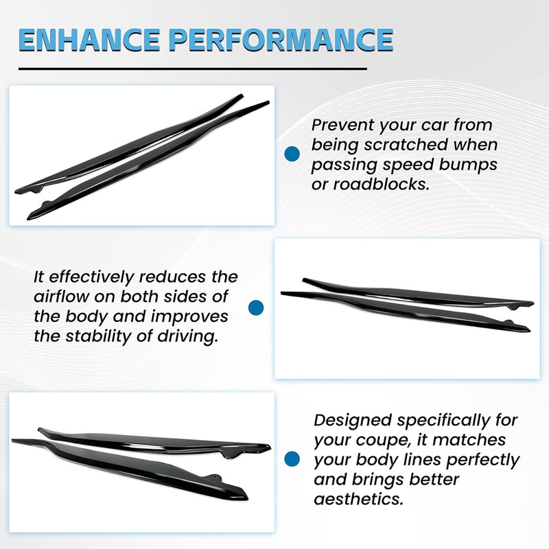 ECOTRIC Side Skirts Replacement Compatible with 2014-2019 Corvette C7 Stingray
