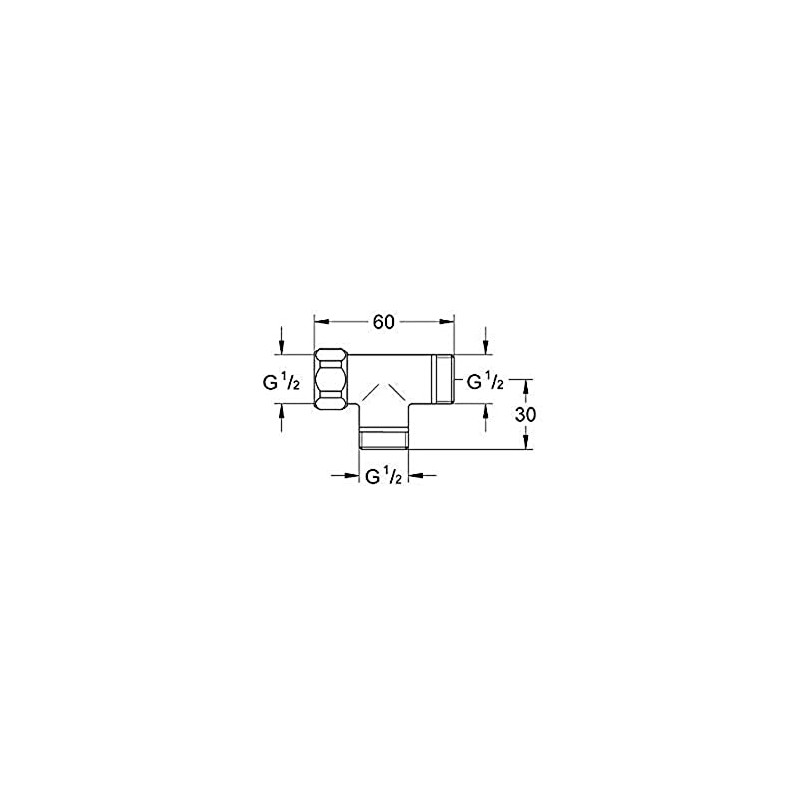 Grohe 28874000 Discharge T-Piece with Valve