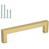 LONTAN 10 Pack Gold Kitchen Handles 128mm Square Brushed Brass