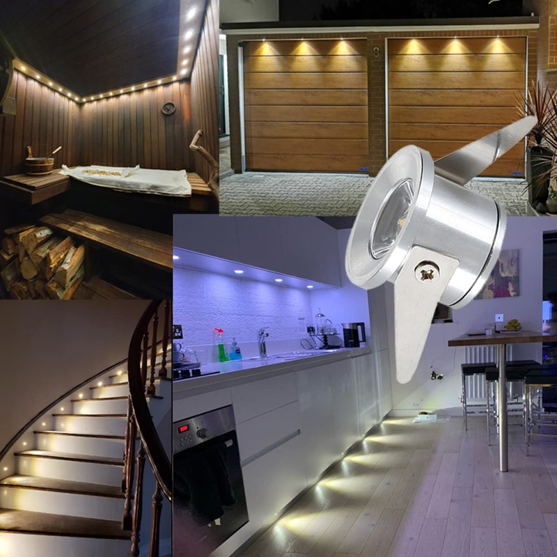 Scpopfer 2Pack 1W Mini Spotlights Recessed Ceiling Showcase Display Under-Cabinet