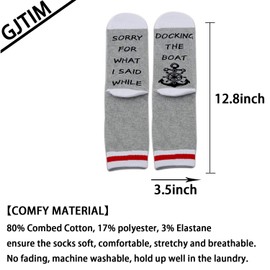 Boating Lover Novelty Boating Socks Sorry For What I Said While Docking The Boat Nautical Sailing Gift (Docking The Boat CA)