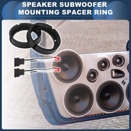 INFINAUTO Speaker Spacer Ring Tweeter Speaker Spacer Adapter Front Rear for 6.5" for Volkswagen Golf MK7 5G 2013 ABS Black Waterproof