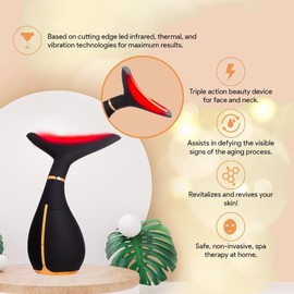 "GLO24K Red Light Beauty Device – Face and Neck Treatment with LED, Thermal, and Vibration Technology"