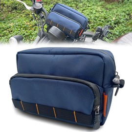 reygeak Motorcycle Handlebar Bag, Motorcycle Tool Bag, Dark blue motorcycle bag，Motorcycle Fork Bag，1680D Oxford cloth Front Storage Accessory Bag for Cruiser Softail Dyna Sportsters