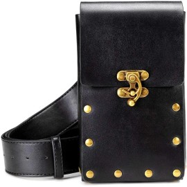 Valentoria Renaissance Costume Retro Belt Pouch Steampunk Waist Bag Medieval Black