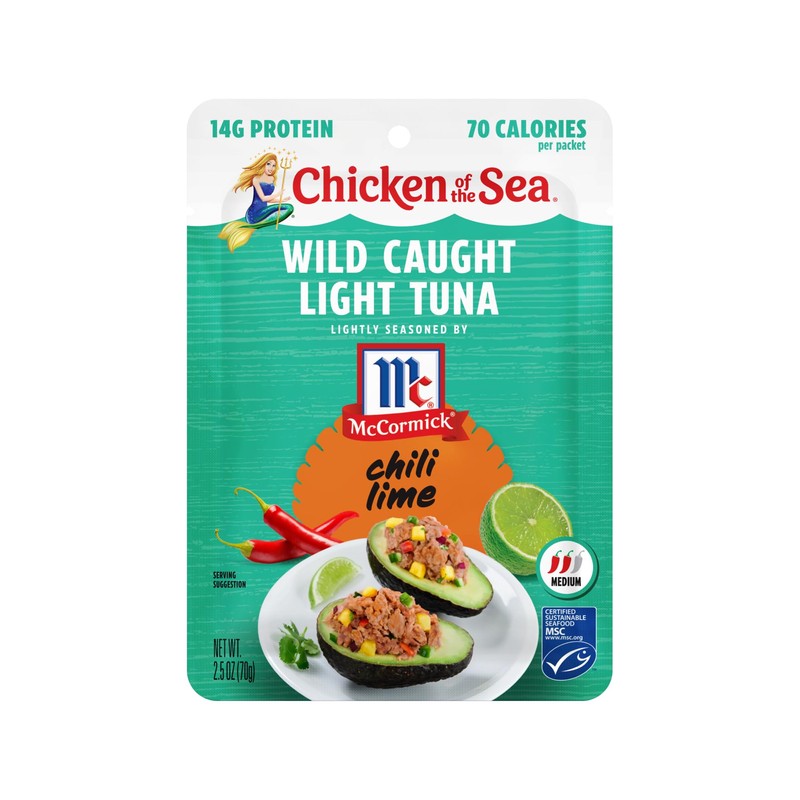 Chicken of the Sea Wild Caught Light Tuna, Chili Lime,
