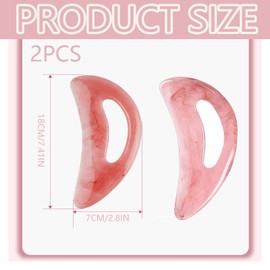 Body Gua Sha, 2pcs Gua Sha Tool Massage Tool for Cellulite and Toning, Anti Body Gua Sha for Cellulite and Toning with Handle, Gua Sha Stone Massage Guasha, Pressing Removal of Fatigue (Pink)