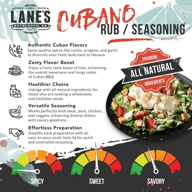 Lane's Cubano Cuban Seasoning Rub, All-Natural Cuban Spice Blend, Perfectly
