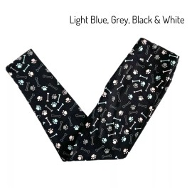 LuLaRoe TC2 LuLaRoe Leggings Paws Bones On Black Fits 18/24 RARE