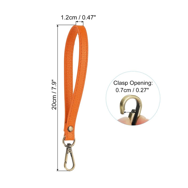 [PATIKIL] 2 Pcs 20cm Wristlet Strap PU Leather Wristlet Keychain