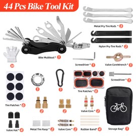 BBWELL Bicycle Repair Kit for Travel, 17 in 1 Removable Bicycle Tool Set