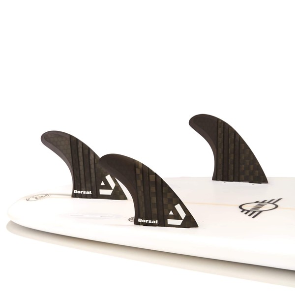 DORSAL Carbon Hexcore Thruster Surfboard Fins (3) Honeycomb FCS Base Black