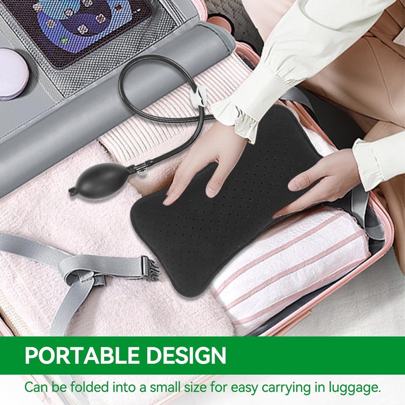 Agatige Inflatable Lumbar Support Pillow, Portable Breathable Lumbar Pillow Low