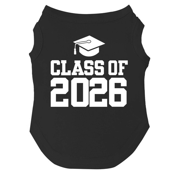 Class of 2026 Graduation Dog Tee Shirt Sizes for Puppies,