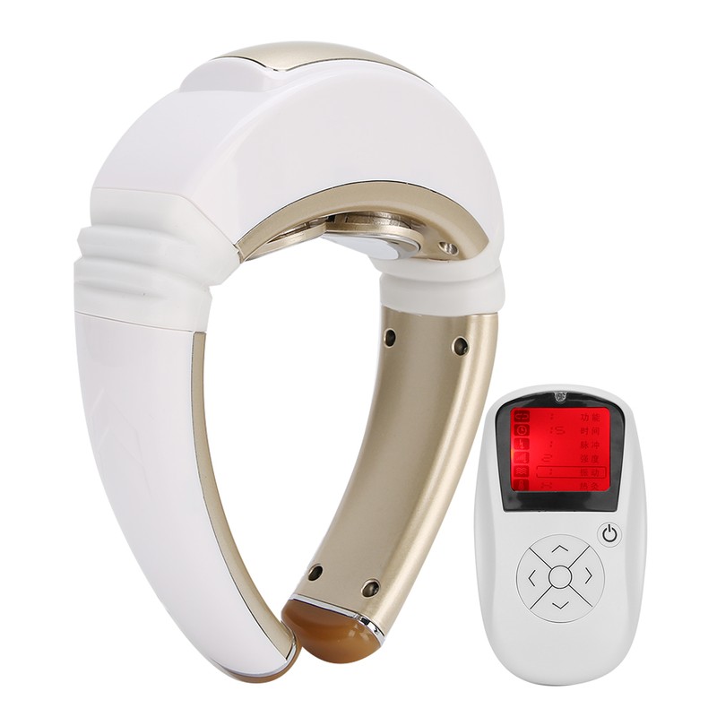 Electric Cervical Vertebra Massager Pulse Hot Compress Therapy Neck Massage