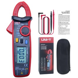 UNI-T UT210D Mini Pinza Amperimétrica Digital, AC/DC Amperímetro Pinza Amperimétrica Tester Voltímetro Mide Corriente Voltaje Temperatura Resistencia Capacitancia Diodos Temperatura Continuidad