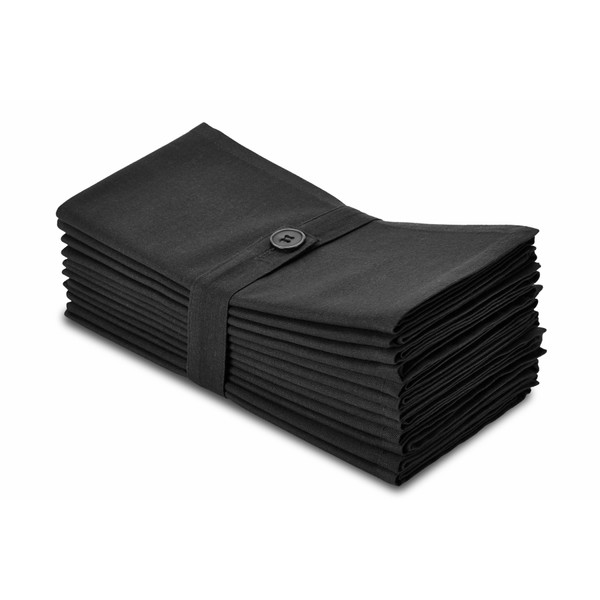 Cotton Craft Napkins, 12 Pack Oversized Dinner Napkins 20x20 Black, 100% Cotton, Tailored with Mitered corners and a generous hem, Napkins are 38% larger than standard size napkins