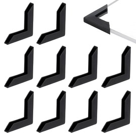 BENECREAT Pack of 100 corner protectors, L-shaped corner bumpers, black plastic corner protectors, covers, edge protection for picture frames, mirrors, ceramics, glass, transport protection