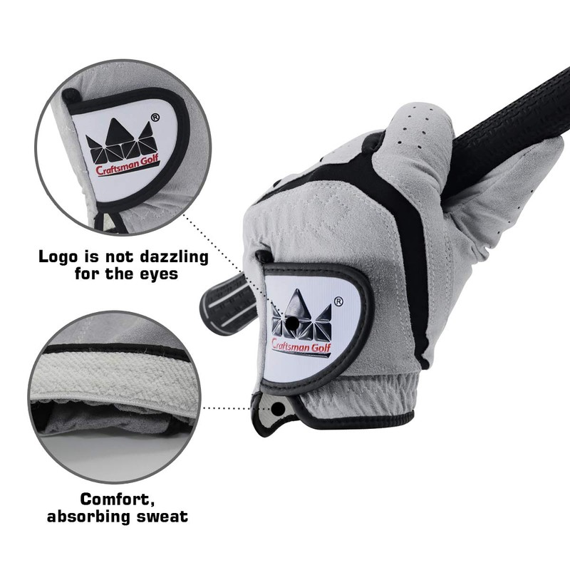 Craftsman Golf 3-Pack Golf Gloves Gray (Medium/Large)