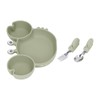 3pcs Toddler Divided Plate Set Silicone Baby Suction Plate Anti