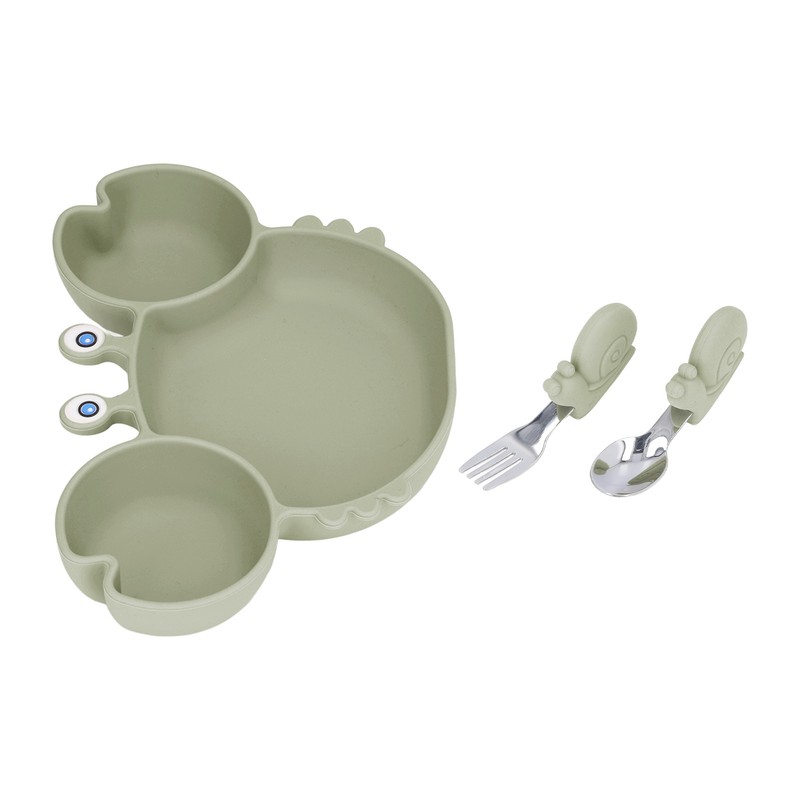 3pcs Toddler Divided Plate Set Silicone Baby Suction Plate Anti