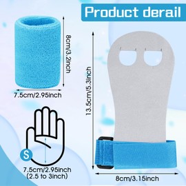 Abeillo 2 Sets of Gymnastics Grips Wristbands for Girls Youth Kids, PurpleGymnastic Hand Grips Gymnastic Bar Palm Protection and Wrist Support Sports Accessories, Small (Blue, Orange)