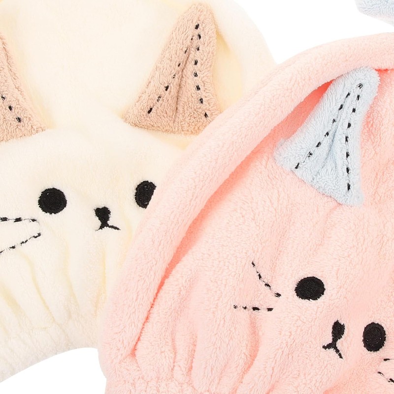 Genérico Toalla de Microfibra Cabello Absorbente y Diseño de Gorro