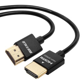 Buffalo BSHD3S20BK/N HDMI Slim Cable, 6.6 ft (2 m), ARC, 4K x 2K Compatible, High SPEED with Ethernet Certified
