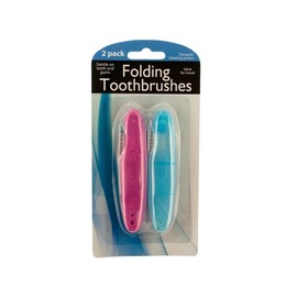 20 Pack Folding Toothbrushes, Compact, Stylish and Portable in Blue, Pink for Daily Use or Travel, Foldable Design Fits Easily in Bags for On The Go Dental Hygiene, Travel Essential, Bulk
