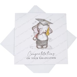 Congratulations on your Graduation Card, Card for University Graduate, Grad Cap Elephant