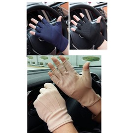 Unisex Fingerless Gloves Driving Gloves Sun Protection Non-Slip Gloves Touchscreen Cycling Warm Gloves Mitts Mesh Breathable Cool Gloves for Sports Gym Running Work Motorcycle