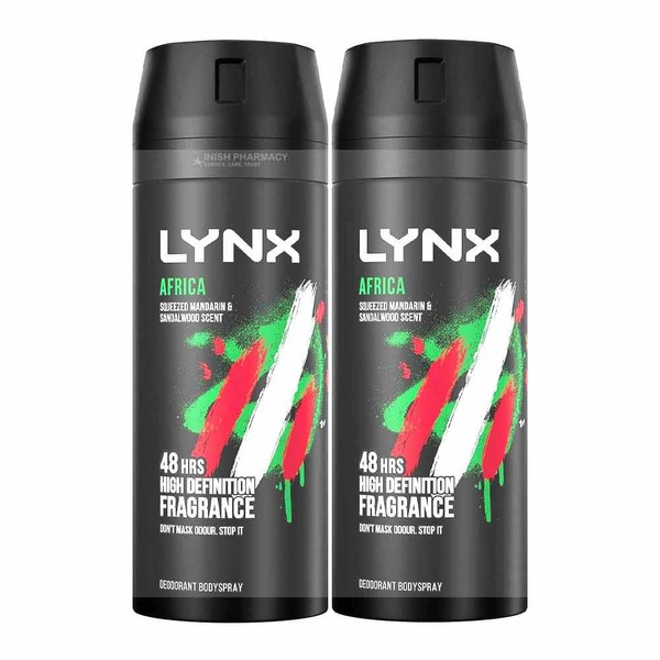 Lynx Africa Fresh Deodorant Bodyspray 150ml Twin Pack