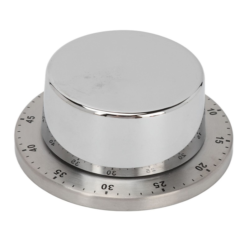 Mechanical Timer Accurate Quiet Counting Loud Alarm Sound Silver Timing