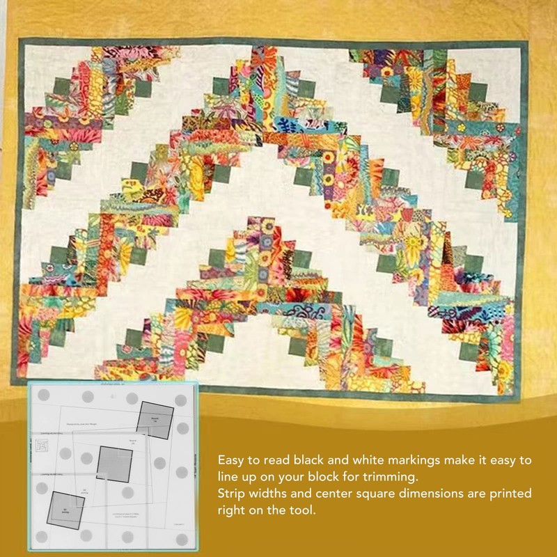 Quilting Ruler, Creative Grids Log Cabin Trim Tool, Easy to